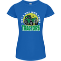 Farming Just a Boy Who Loves Tractors Womens Petite Cut T-Shirt Royal Blue