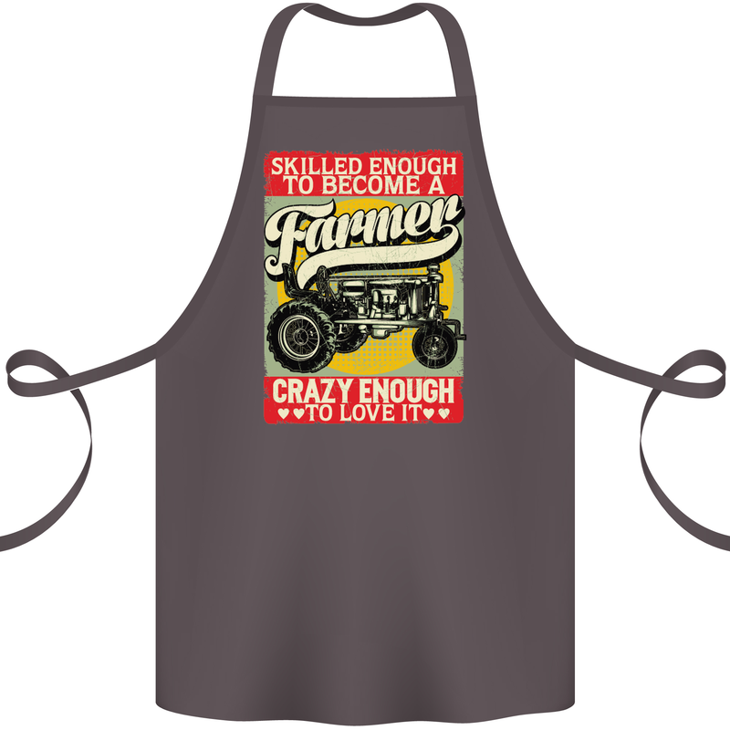 Farming Skilled Enough to Be a Farmer Cotton Apron 100% Organic Dark Grey