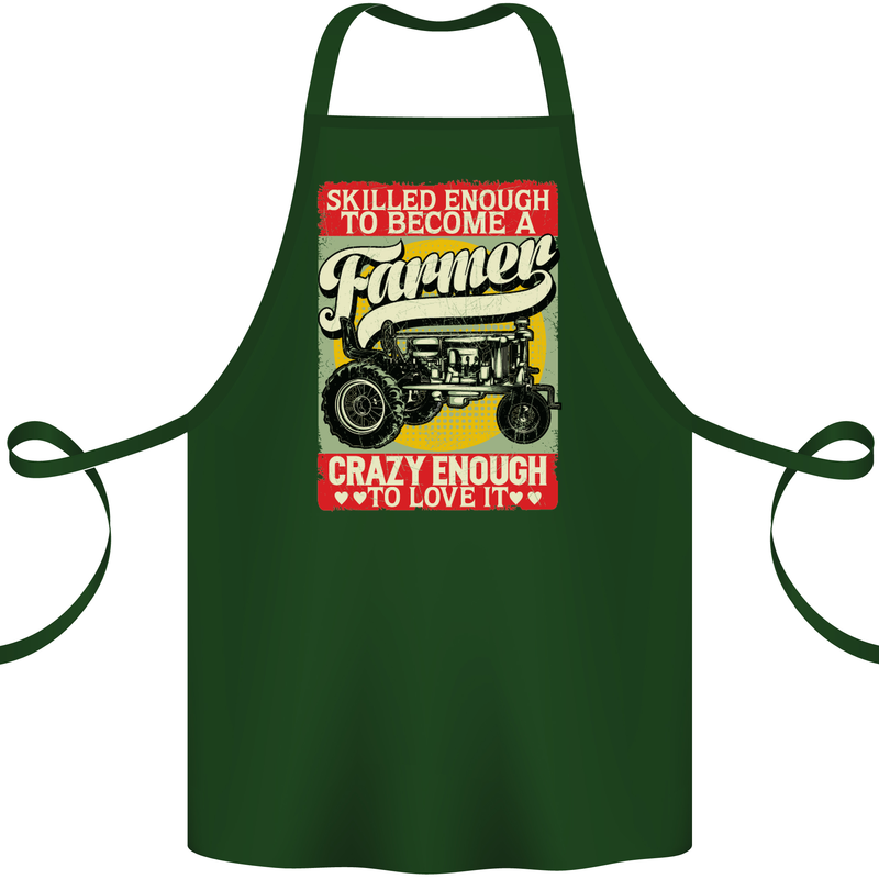 Farming Skilled Enough to Be a Farmer Cotton Apron 100% Organic Forest Green