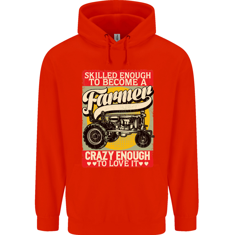 Farming Skilled Enough to Be a Farmer Mens 80% Cotton Hoodie Bright Red