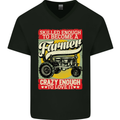Farming Skilled Enough to Be a Farmer Mens V-Neck Cotton T-Shirt Black