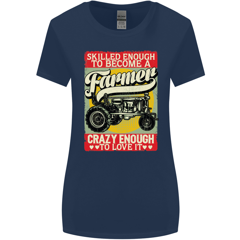 Farming Skilled Enough to Be a Farmer Womens Wider Cut T-Shirt Navy Blue