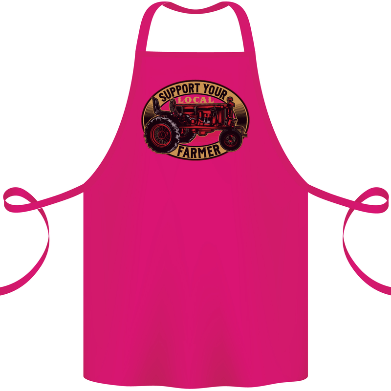 Farming Support Your Local Farmer Cotton Apron 100% Organic Pink