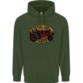 Farming Support Your Local Farmer Mens 80% Cotton Hoodie Forest Green