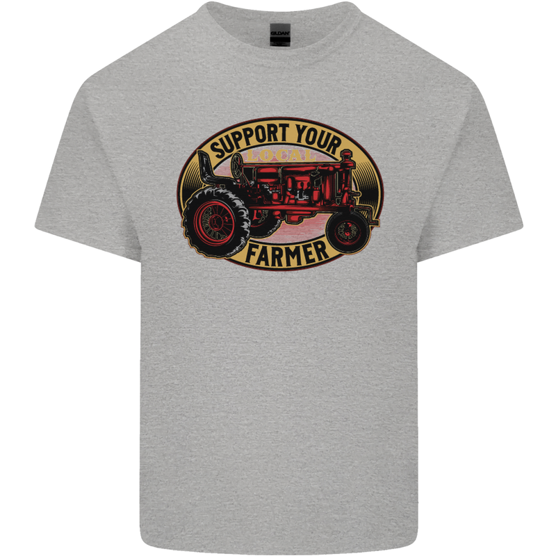 Farming Support Your Local Farmer Mens Cotton T-Shirt Tee Top Sports Grey
