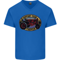 Farming Support Your Local Farmer Mens V-Neck Cotton T-Shirt Royal Blue