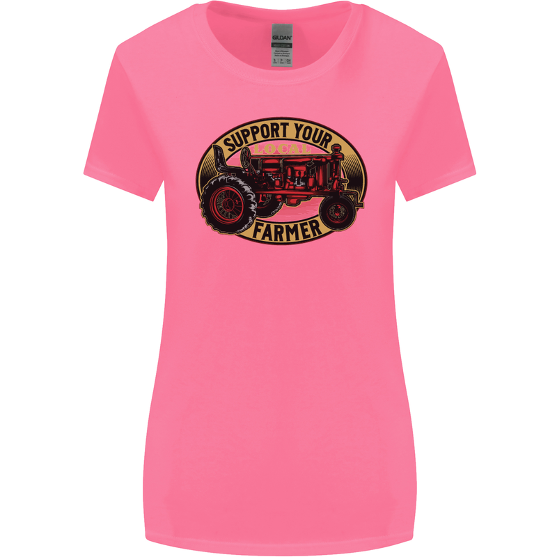 Farming Support Your Local Farmer Womens Wider Cut T-Shirt Azalea