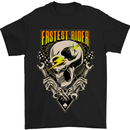 Fastest Rider Motorcycle Motorbike Biker Mens T-Shirt Cotton Gildan Black