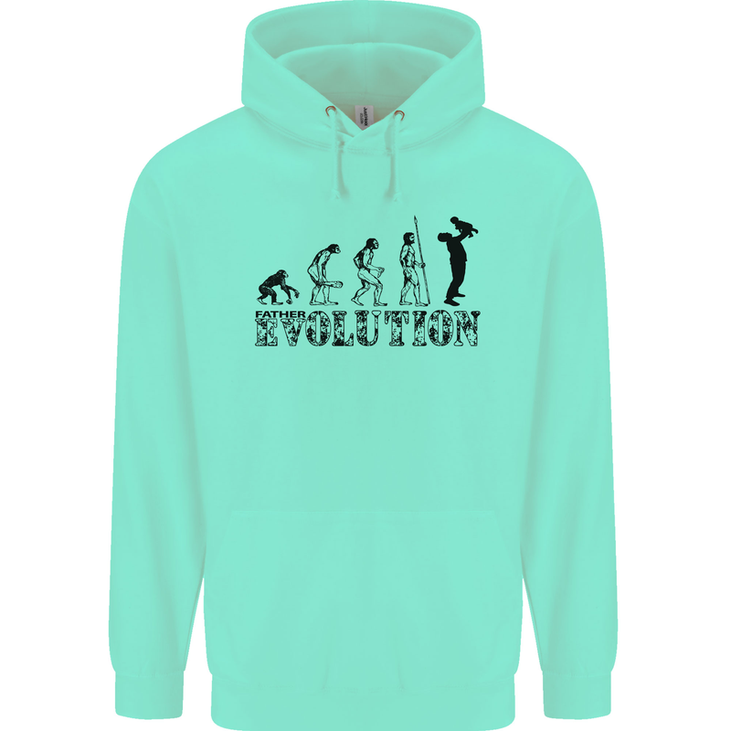 Father And Son Evolution Father's Day Dad Childrens Kids Hoodie Peppermint