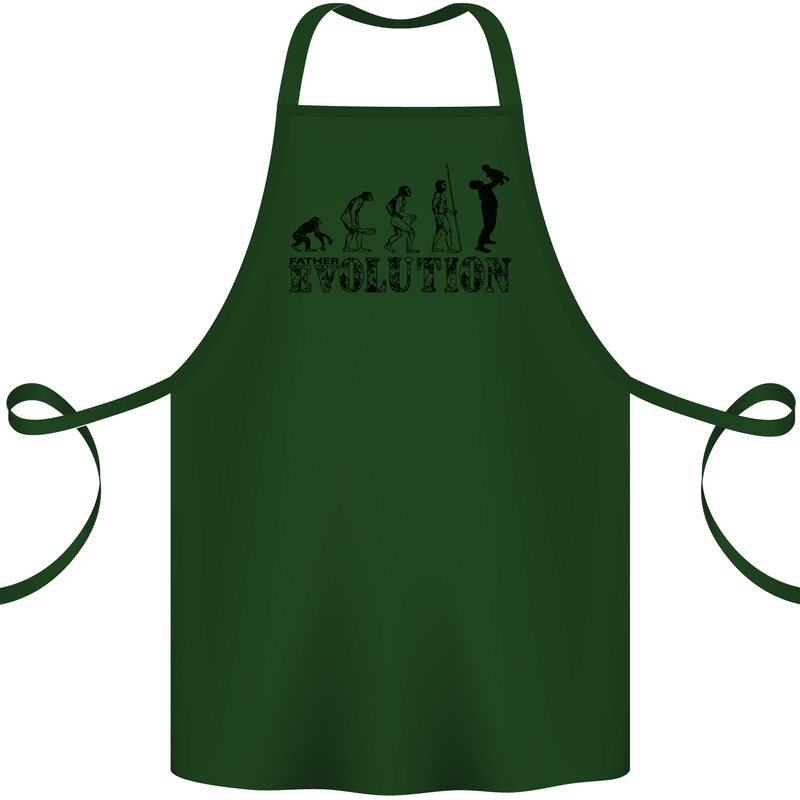 Father And Son Evolution Father's Day Dad Cotton Apron 100% Organic Forest Green