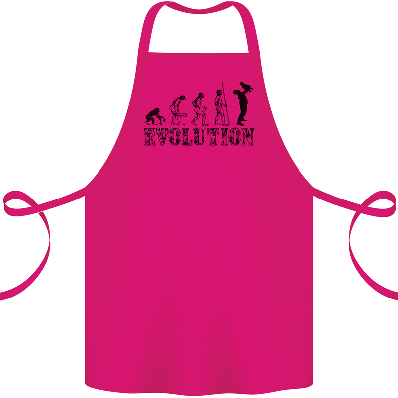Father And Son Evolution Father's Day Dad Cotton Apron 100% Organic Pink