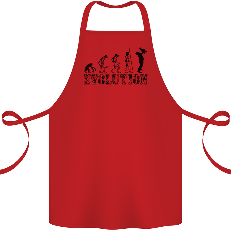 Father And Son Evolution Father's Day Dad Cotton Apron 100% Organic Red
