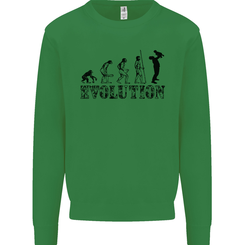 Father And Son Evolution Father's Day Dad Kids Sweatshirt Jumper Irish Green
