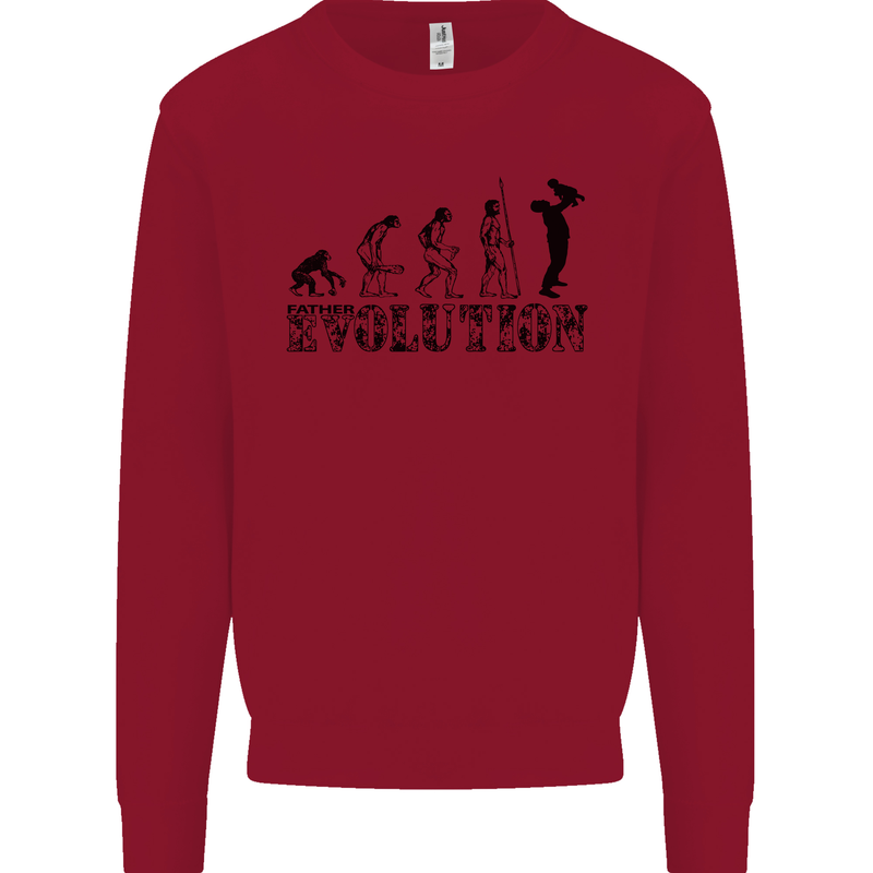 Father And Son Evolution Father's Day Dad Kids Sweatshirt Jumper Red