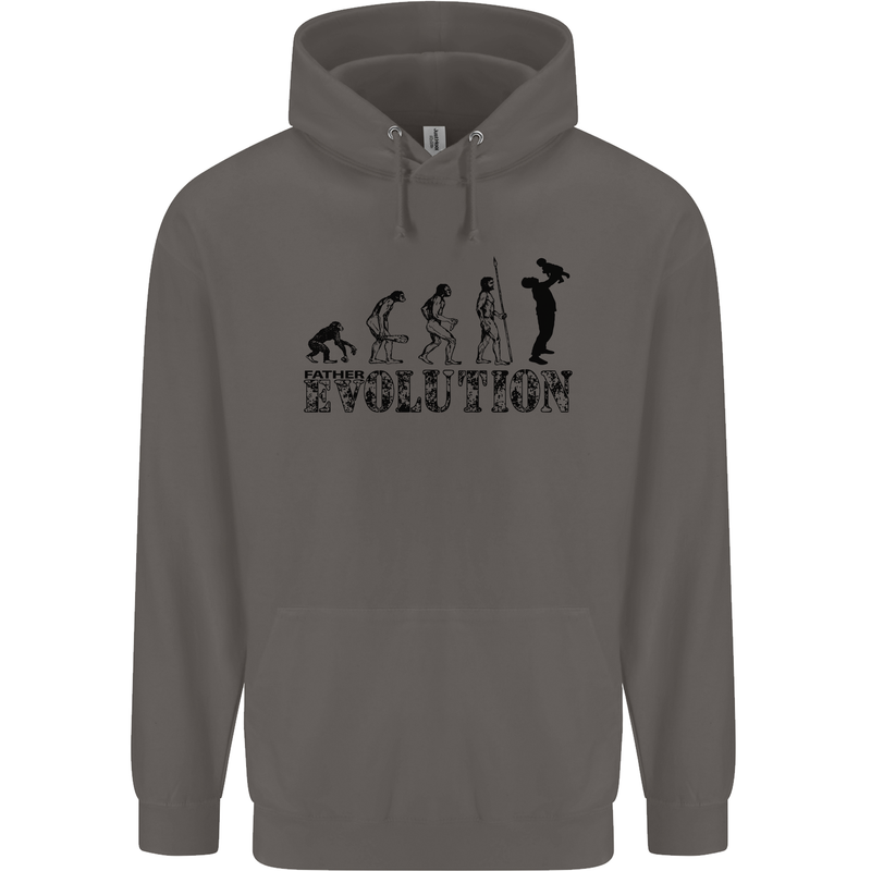 Father And Son Evolution Father's Day Dad Mens 80% Cotton Hoodie Charcoal