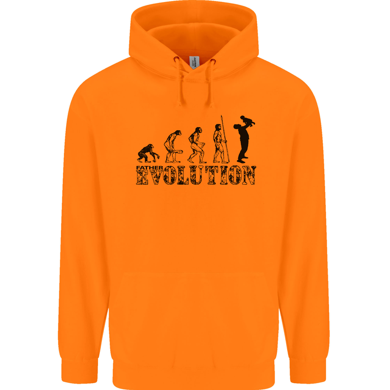 Father And Son Evolution Father's Day Dad Mens 80% Cotton Hoodie Orange