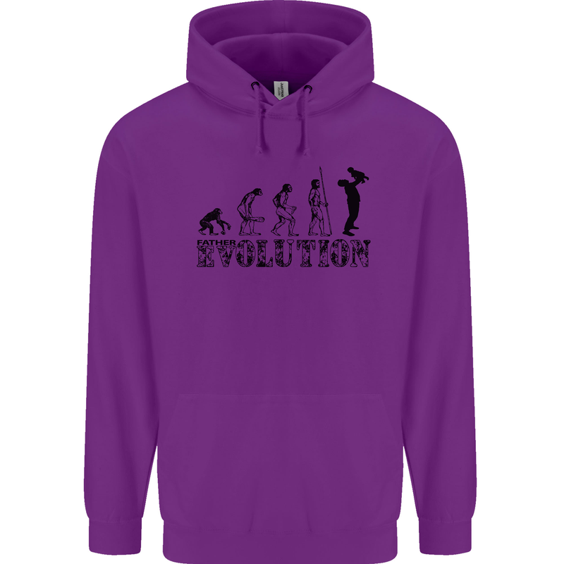 Father And Son Evolution Father's Day Dad Mens 80% Cotton Hoodie Purple