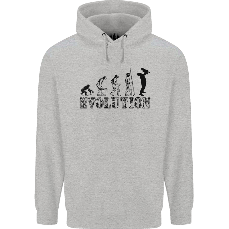 Father And Son Evolution Father's Day Dad Mens 80% Cotton Hoodie Sports Grey