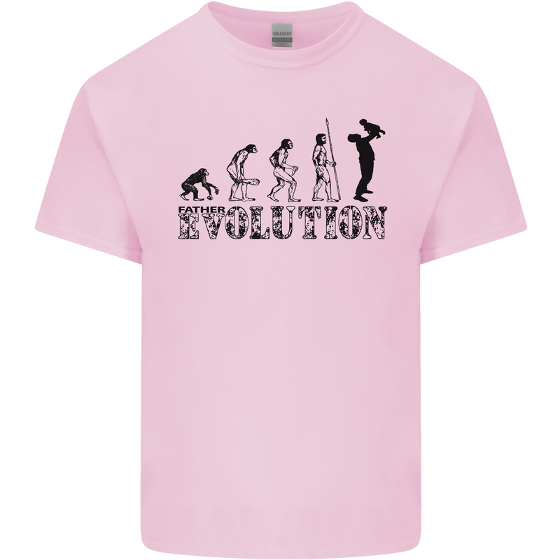 Father And Son Evolution Father's Day Dad Mens Cotton T-Shirt Tee Top Light Pink