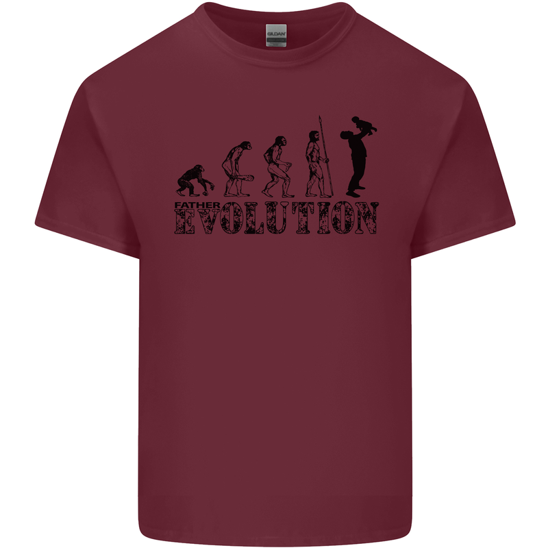 Father And Son Evolution Father's Day Dad Mens Cotton T-Shirt Tee Top Maroon