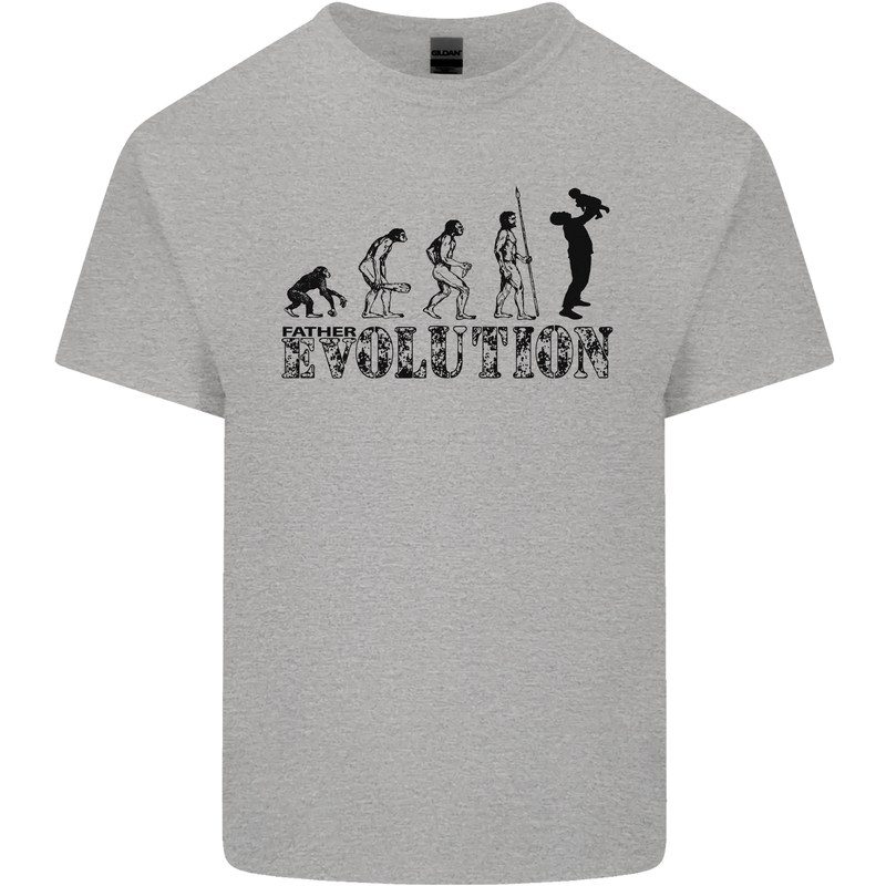 Father And Son Evolution Father's Day Dad Mens Cotton T-Shirt Tee Top Sports Grey