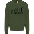 Father And Son Evolution Father's Day Dad Mens Sweatshirt Jumper Forest Green