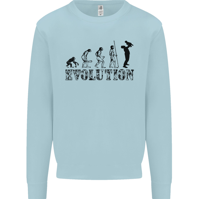 Father And Son Evolution Father's Day Dad Mens Sweatshirt Jumper Light Blue