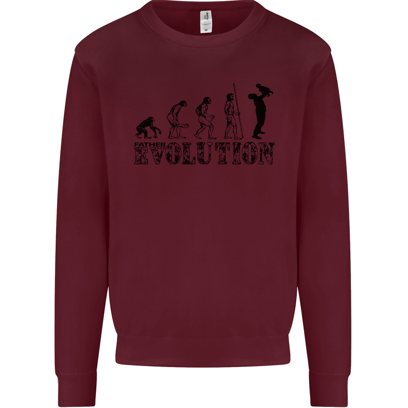Father And Son Evolution Father's Day Dad Mens Sweatshirt Jumper Maroon