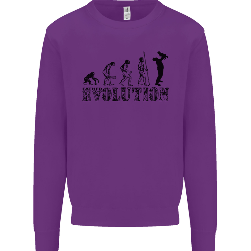 Father And Son Evolution Father's Day Dad Mens Sweatshirt Jumper Purple