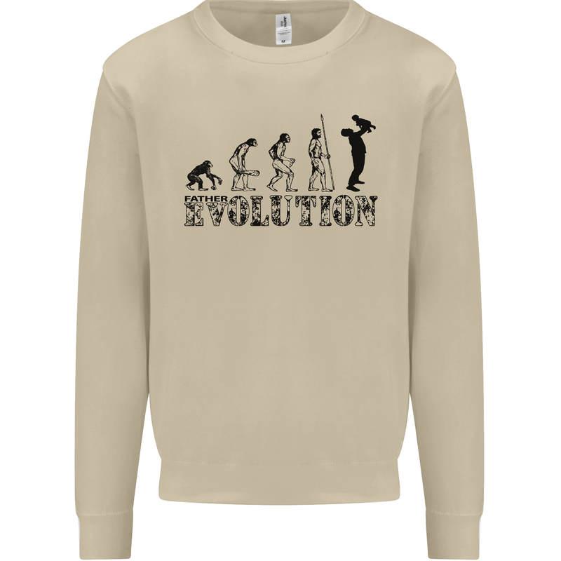 Father And Son Evolution Father's Day Dad Mens Sweatshirt Jumper Sand