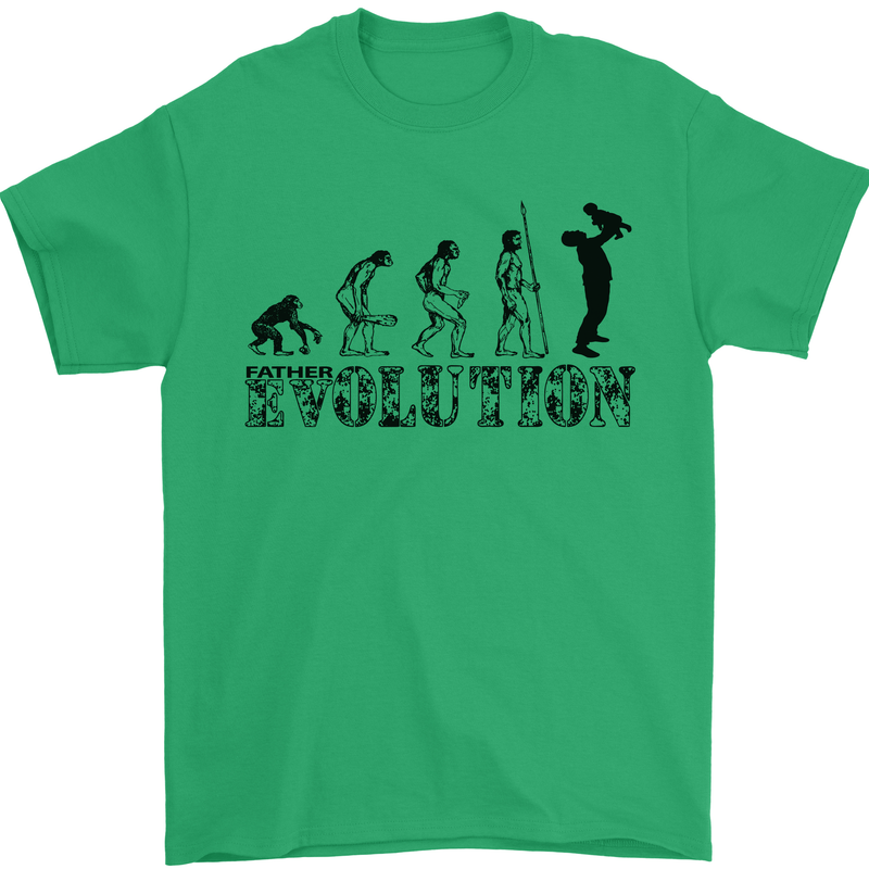 Father And Son Evolution Father's Day Dad Mens T-Shirt Cotton Gildan Irish Green