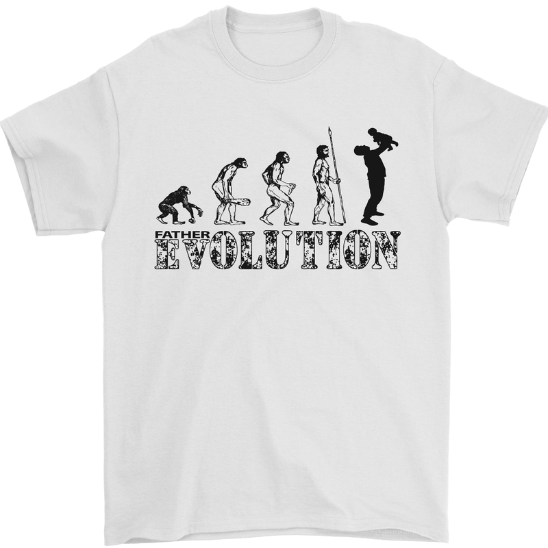Father And Son Evolution Father's Day Dad Mens T-Shirt Cotton Gildan White