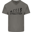 Father And Son Evolution Father's Day Dad Mens V-Neck Cotton T-Shirt Charcoal