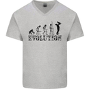 Father And Son Evolution Father's Day Dad Mens V-Neck Cotton T-Shirt Sports Grey
