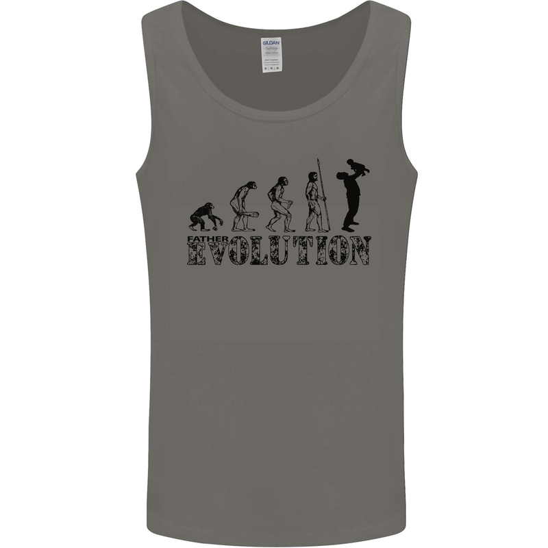 Father And Son Evolution Father's Day Dad Mens Vest Tank Top Charcoal