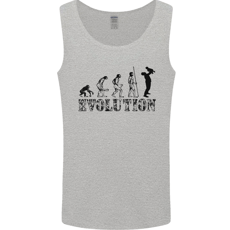 Father And Son Evolution Father's Day Dad Mens Vest Tank Top Sports Grey