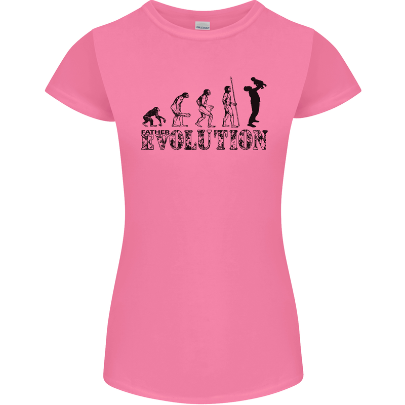Father And Son Evolution Father's Day Dad Womens Petite Cut T-Shirt Azalea