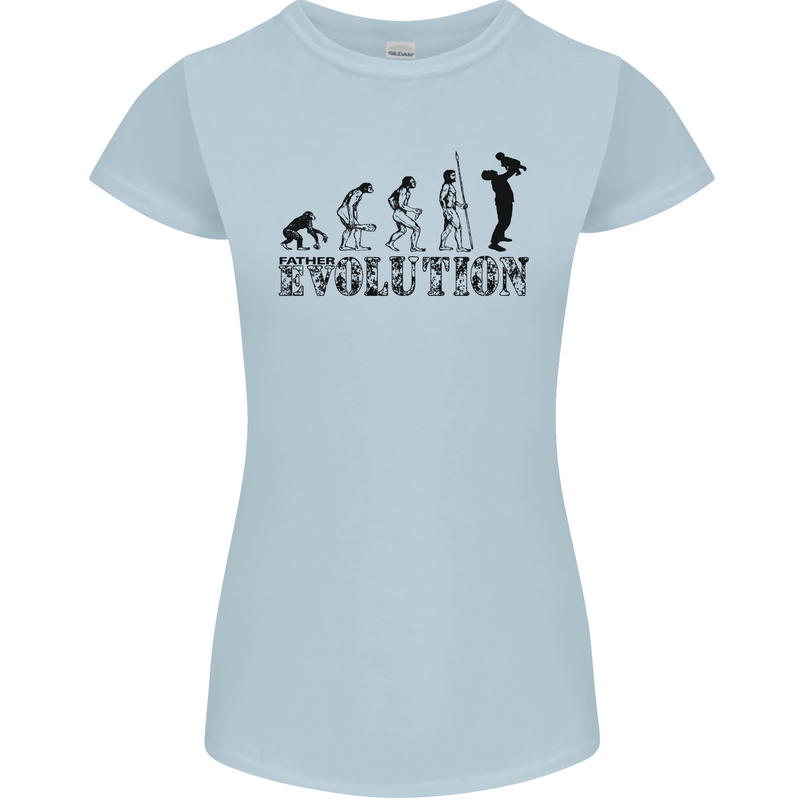 Father And Son Evolution Father's Day Dad Womens Petite Cut T-Shirt Light Blue