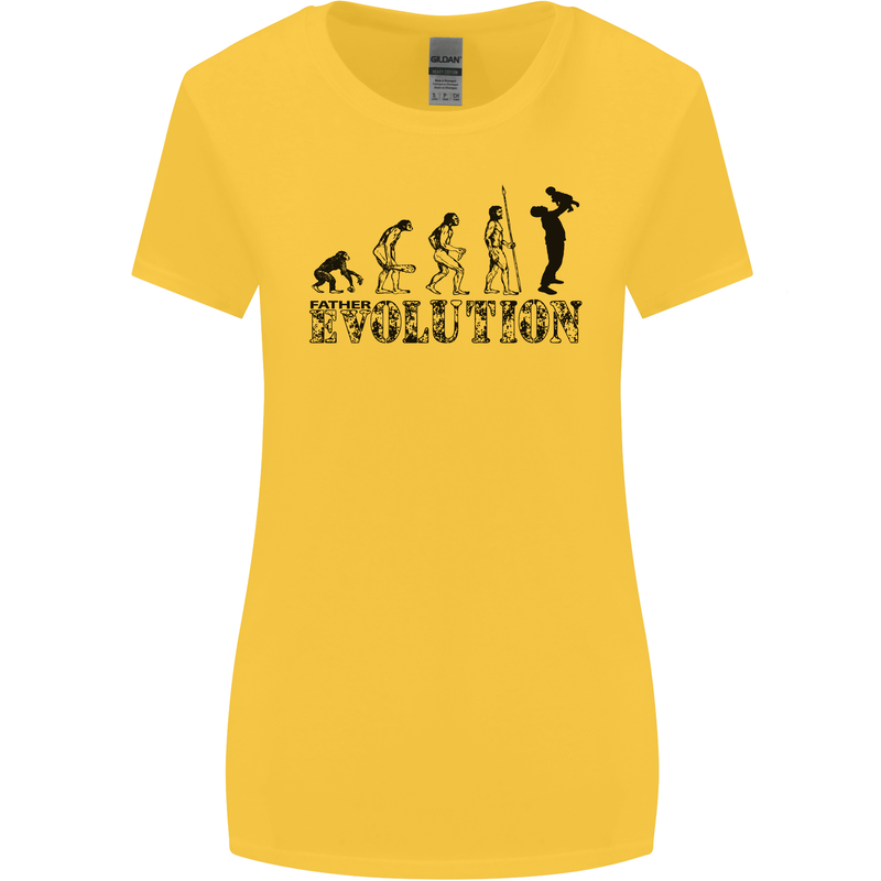 Father And Son Evolution Father's Day Dad Womens Wider Cut T-Shirt Yellow