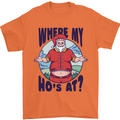 Father Christmas Where My Ho's at? Mens T-Shirt Cotton Gildan Orange