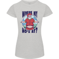 Father Christmas Where My Ho's at? Womens Petite Cut T-Shirt Sports Grey