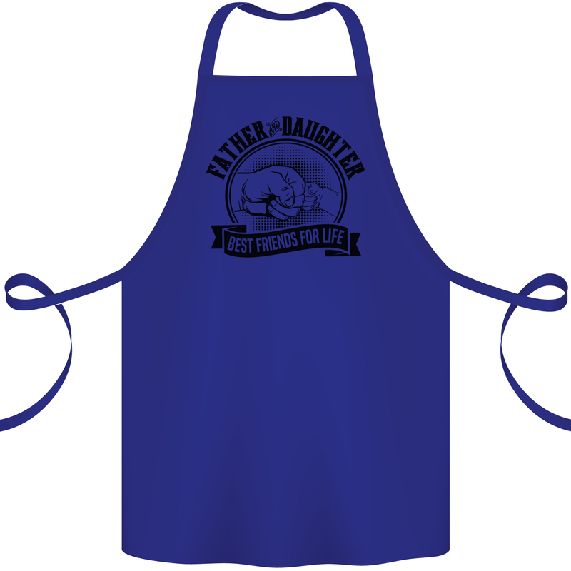 Father & Daughter Best Friends Father's Day Cotton Apron 100% Organic Royal Blue