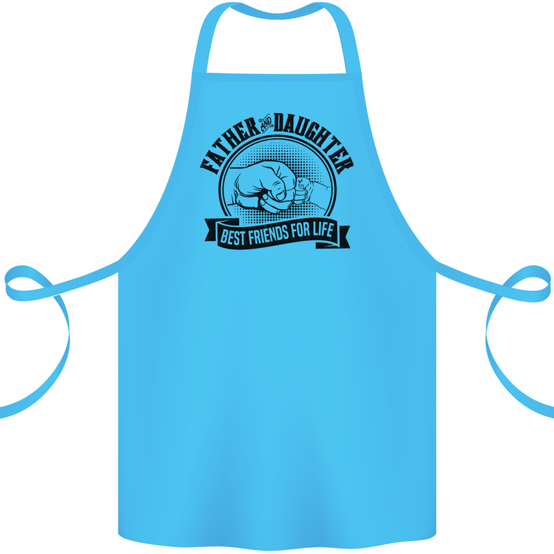 Father & Daughter Best Friends Father's Day Cotton Apron 100% Organic Turquoise