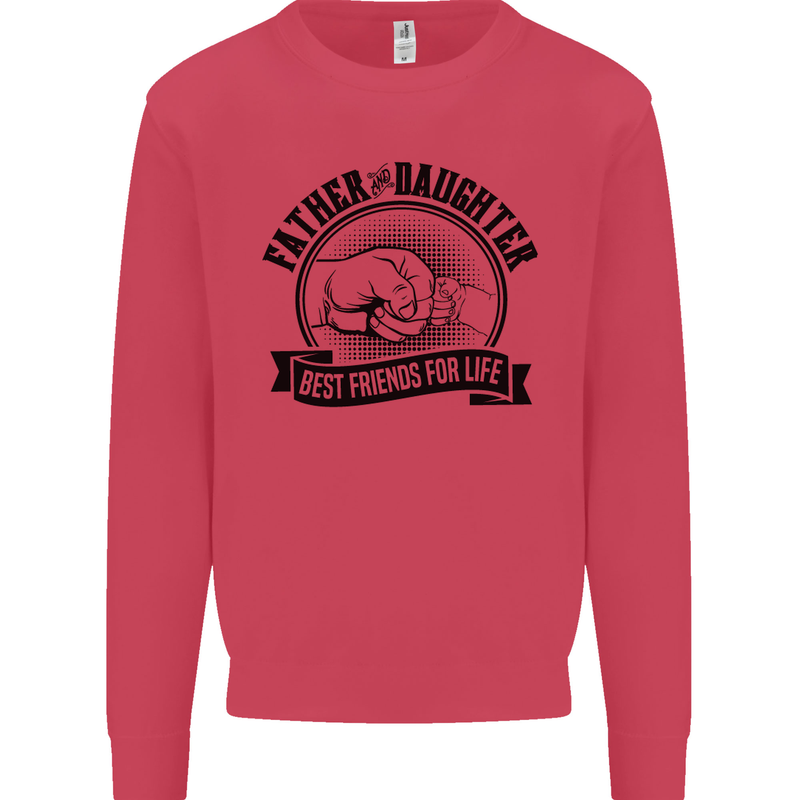 Father & Daughter Best Friends Father's Day Kids Sweatshirt Jumper Heliconia