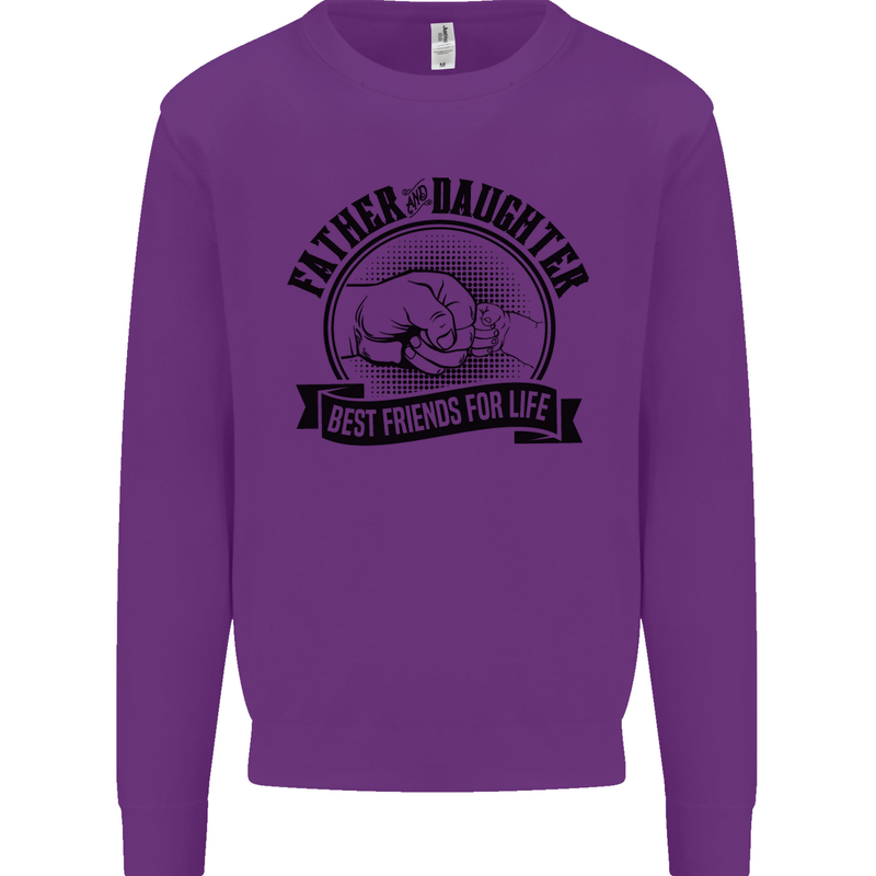 Father & Daughter Best Friends Father's Day Kids Sweatshirt Jumper Purple