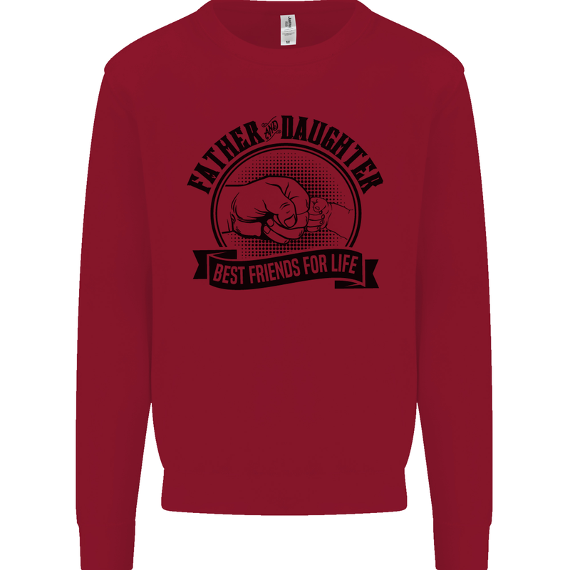 Father & Daughter Best Friends Father's Day Kids Sweatshirt Jumper Red