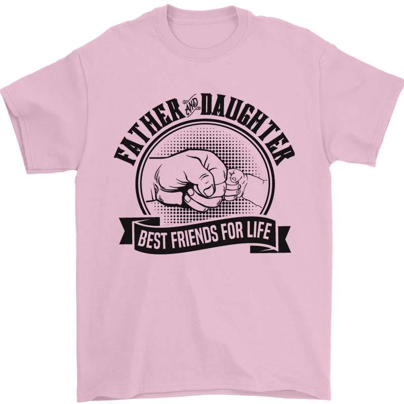 Father & Daughter Best Friends Father's Day Mens T-Shirt Cotton Gildan Light Pink