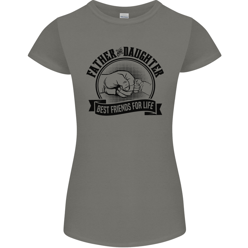 Father & Daughter Best Friends Father's Day Womens Petite Cut T-Shirt Charcoal