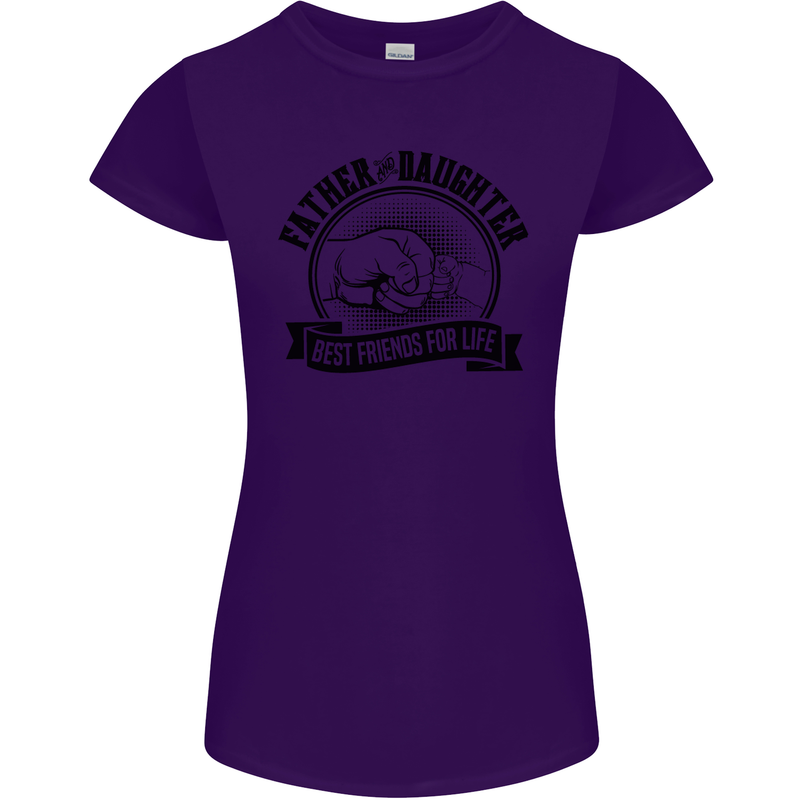 Father & Daughter Best Friends Father's Day Womens Petite Cut T-Shirt Purple