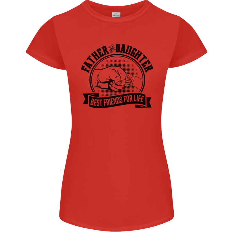 Father & Daughter Best Friends Father's Day Womens Petite Cut T-Shirt Red